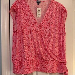 INC International Concepts Women's Coral Patterned Blouse